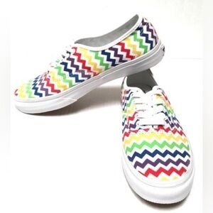 Vans Rainbow chevron zig zag print sneakers tennis shoes size 8.5